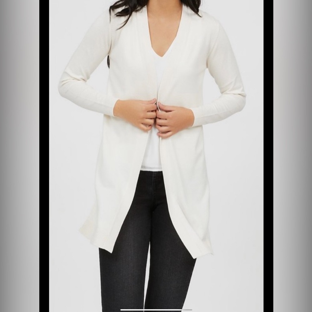 Open Front Knit Duster colour white